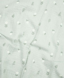 Lummi in Colour ORGANIC COTTON MUSLIN SWADDLE WRAP - DAISY GREEN