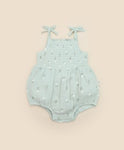 Lummi in Colour ORGANIC COTTON MUSLIN BUBBLE ROMPER - DAISY GREEN