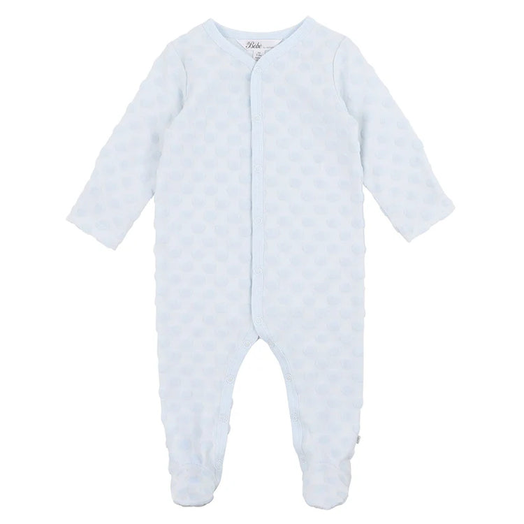 BEBE BLUE SPOT LS ROMPER