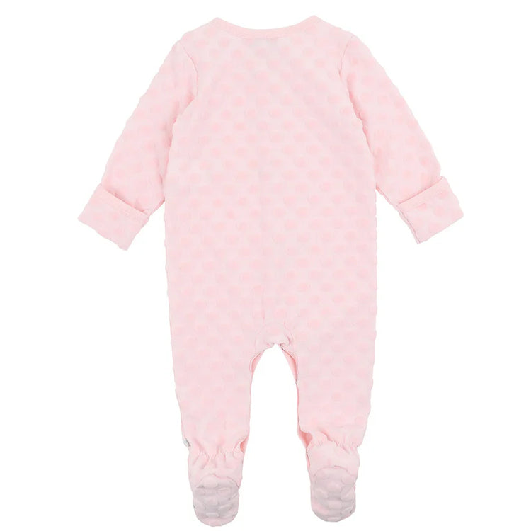 BEBE PINK SPOT LS ROMPER