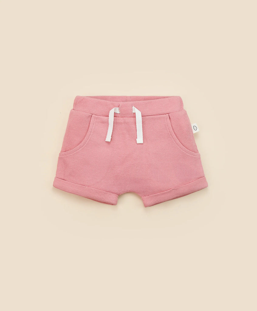 Lummi in Colour ORGANIC COTTON WAFFLE SHORTS - BLUSH PINK