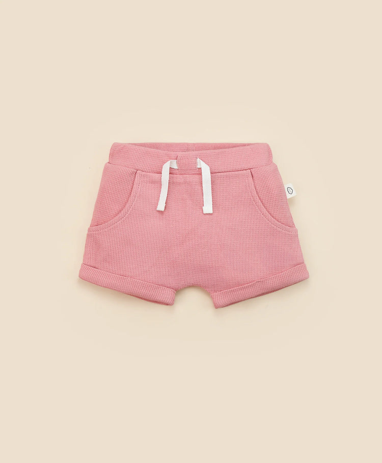 Lummi in Colour ORGANIC COTTON WAFFLE SHORTS - BLUSH PINK