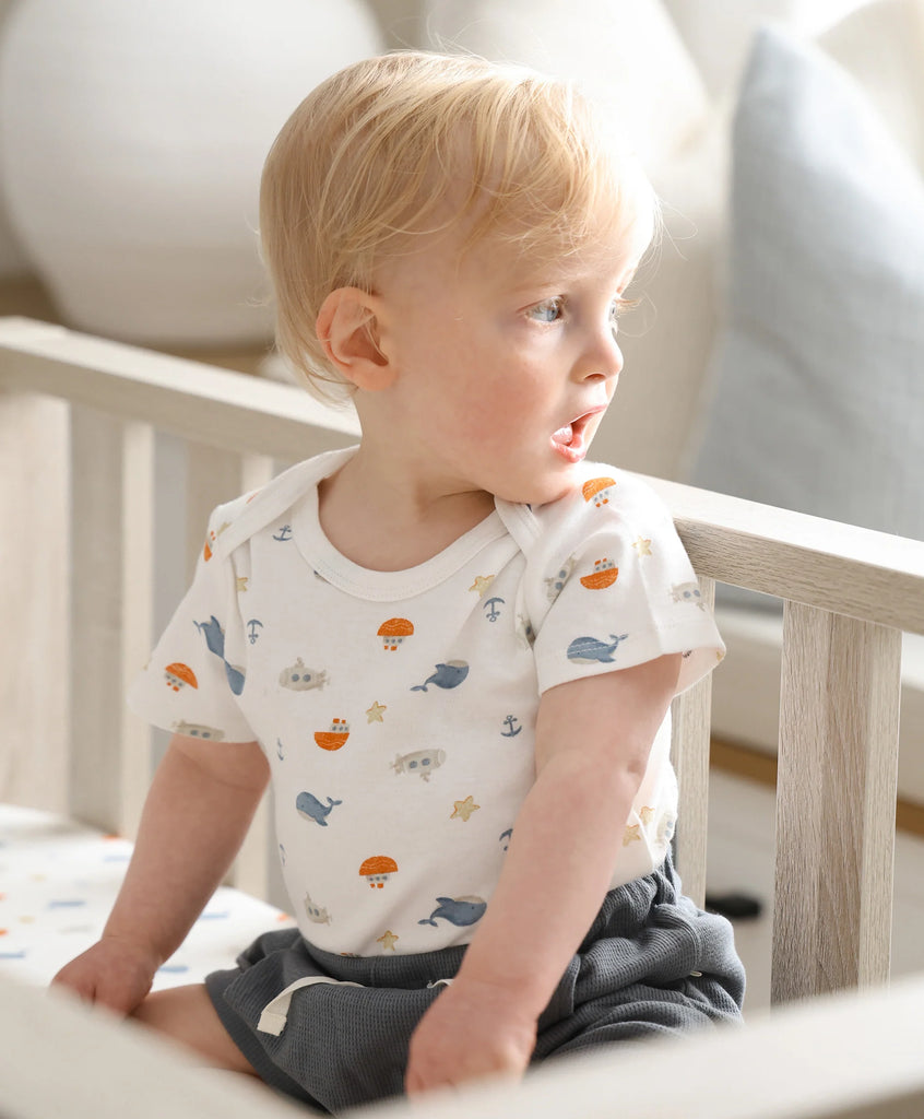 Lummi in Colour ORGANIC COTTON WAFFLE SHORTS - CHARCOAL BLUE