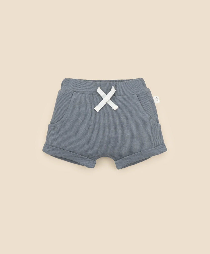 Lummi in Colour ORGANIC COTTON WAFFLE SHORTS - CHARCOAL BLUE