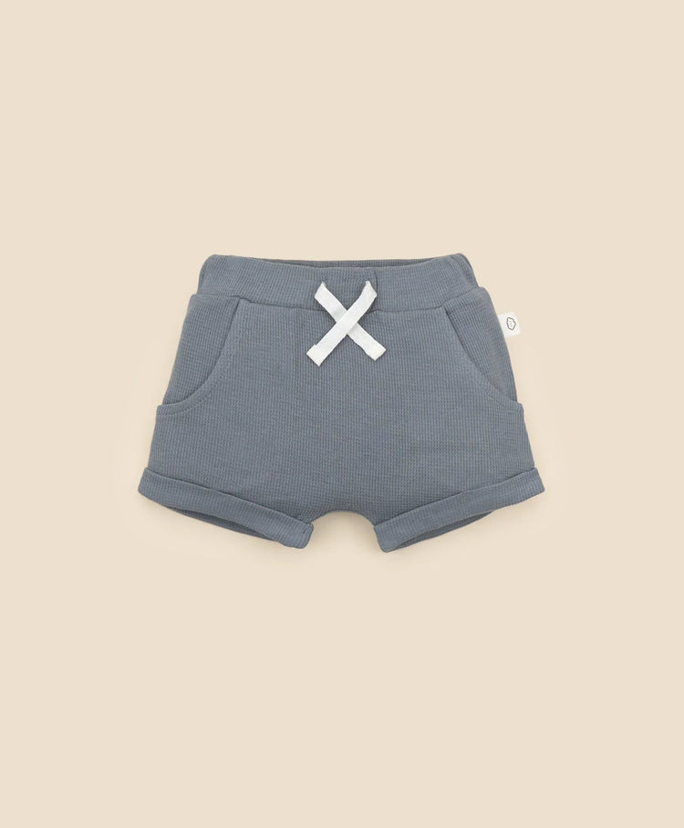 Lummi in Colour ORGANIC COTTON WAFFLE SHORTS - CHARCOAL BLUE