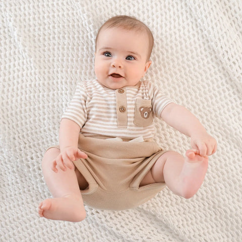Lummi in Colour ORGANIC COTTON WAFFLE SHORTS - OAT