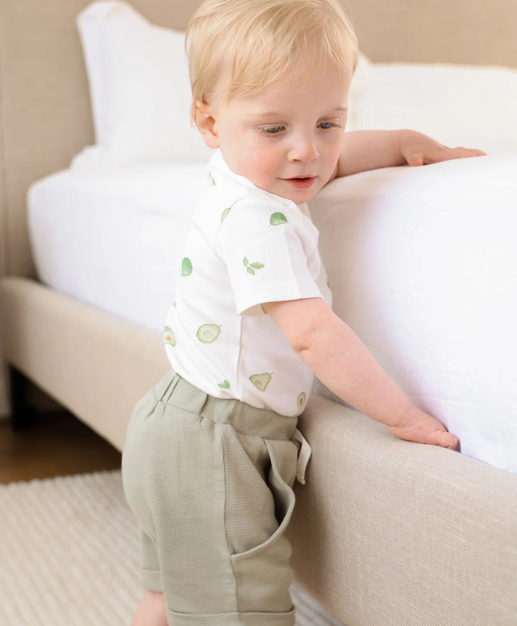 Lummi in Colour ORGANIC COTTON WAFFLE SHORTS - SAGE GREEN