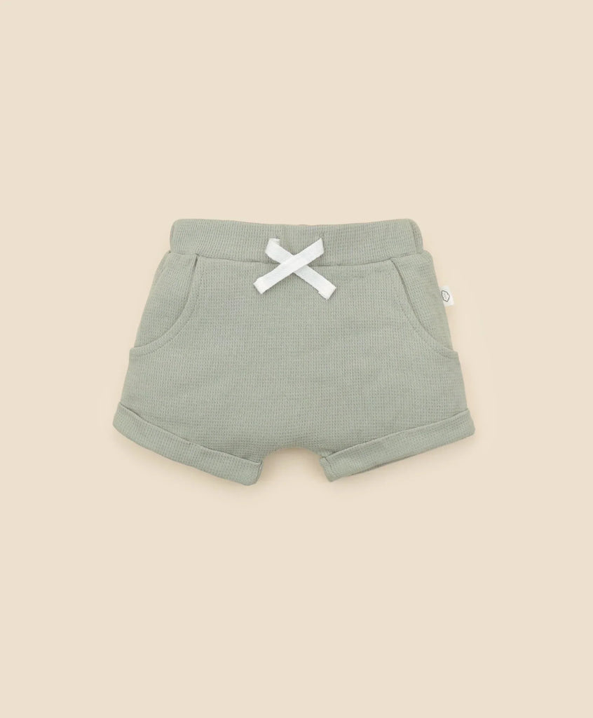 Lummi in Colour ORGANIC COTTON WAFFLE SHORTS - SAGE GREEN