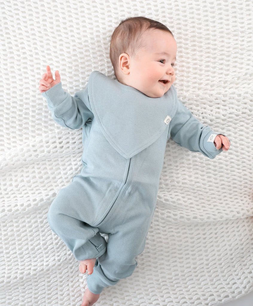 Lummi in Colour ORGANIC COTTON WAFFLE TRIANGLE BIB - DUSK BLUE