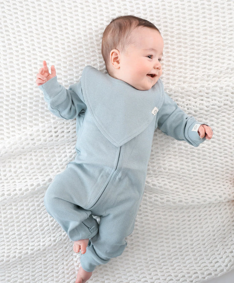 Lummi in Colour ORGANIC COTTON WAFFLE TRIANGLE BIB - DUSK BLUE
