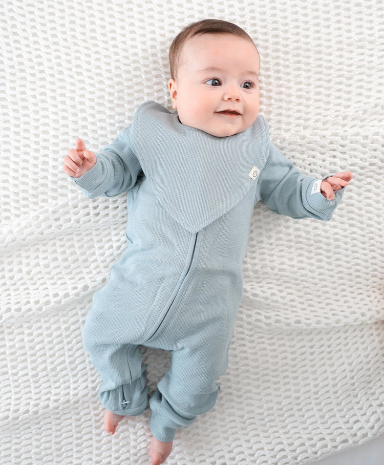 Lummi in Colour ORGANIC COTTON WAFFLE TRIANGLE BIB - DUSK BLUE