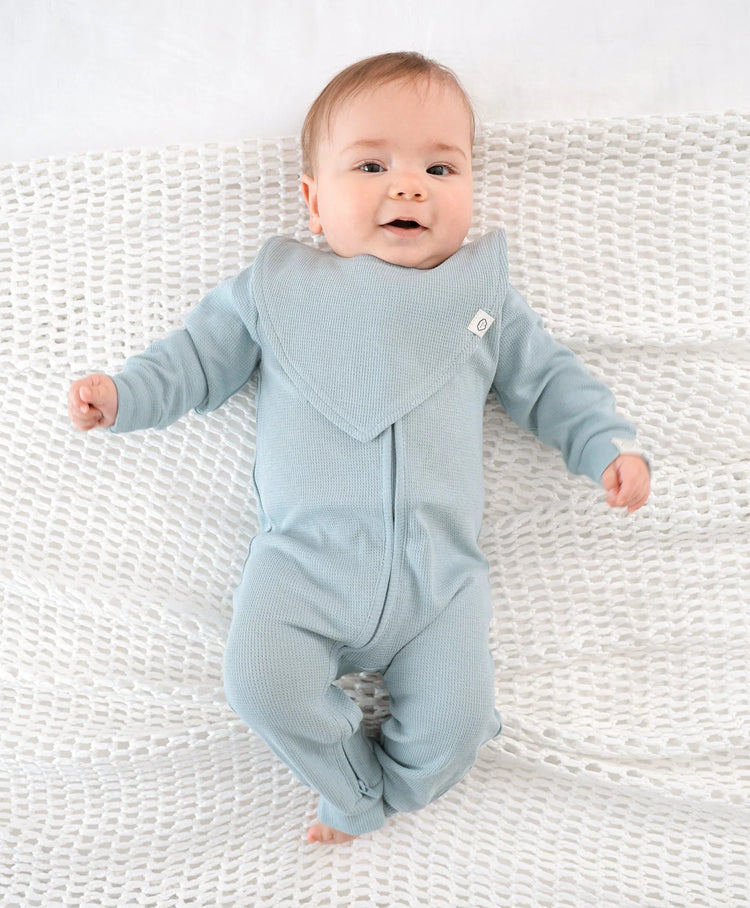 Lummi in Colour ORGANIC COTTON WAFFLE TRIANGLE BIB - DUSK BLUE