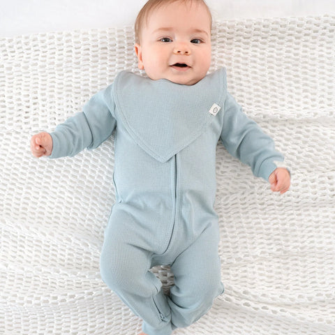 Lummi in Colour ORGANIC COTTON WAFFLE TRIANGLE BIB - DUSK BLUE