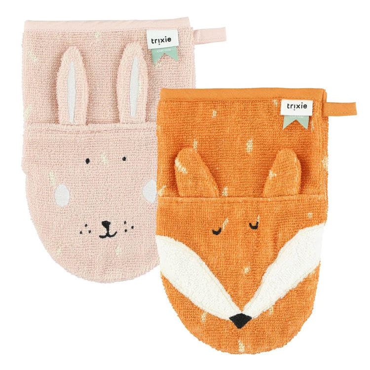 Trixie Washcloths 2-pack | Mrs. Rabbit/Mr. Fox