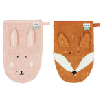 Trixie Washcloths 2-pack |  Mrs. Rabbit/Mr. Fox