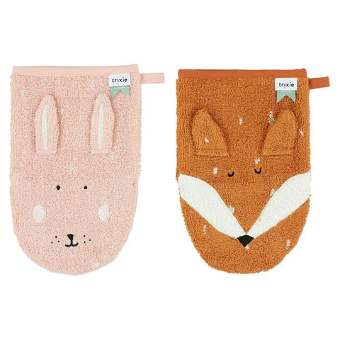 Trixie Washcloths 2-pack |  Mrs. Rabbit/Mr. Fox