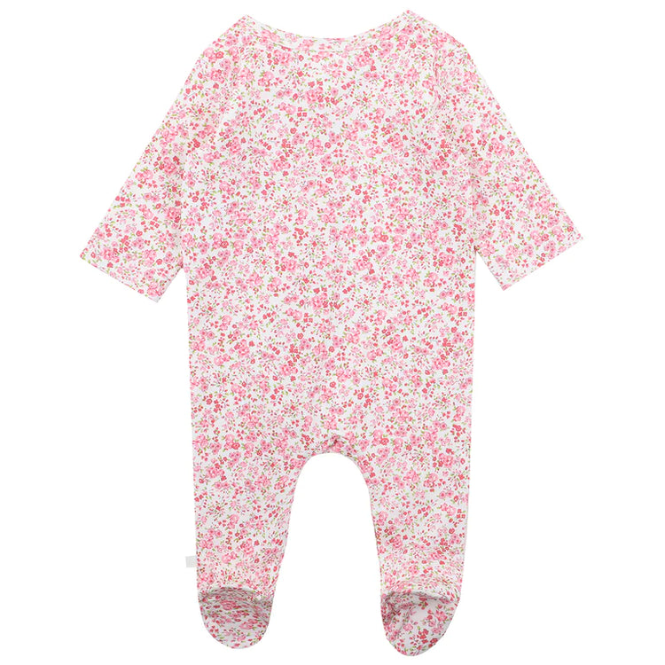 BEBE FLORAL ORGANIC LONG SLEEVE ROMPER