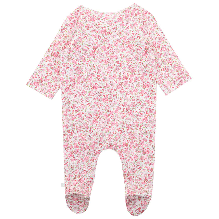 BEBE  FLORAL ORGANIC LONG SLEEVE ROMPER