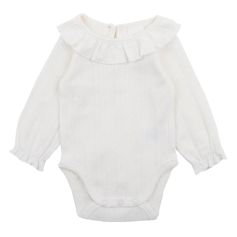 BEBE CLOUD POINTELLE LS BODYSUIT