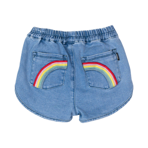 Rock Your Baby Chambray Rainbow Shorts (Size 3-14)